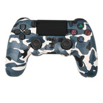 Für PS4 Kabelloser Bluetooth Gamecontroller mit Lichtleiste Dual-Vibrations-Gamepad, Weiß, Schwarz, Rot, Blau, Grün, Rosarot, Buchstabe, Linie, Feuergeist, Cartoon, Hulk, Skelett, Zahnrad, Blitz, Flamme, Wolke, Ausbruch, Holzmaserung, Sternrot