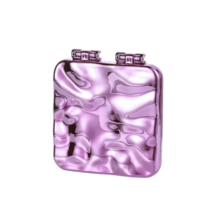 Tisch-Mini-Schminkspiegel mit galvanisierter Oberfläche, doppelseitig, für Damen, Spiegel (Lila), Spiegel (Silber), Spiegel (Beige)