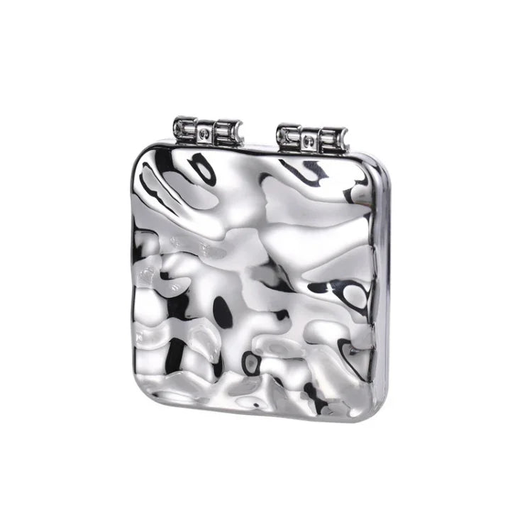 Tisch-Mini-Schminkspiegel mit galvanisierter Oberfläche, doppelseitig, für Damen, Spiegel (Lila), Spiegel (Silber), Spiegel (Beige)