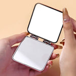 Tisch-Mini-Schminkspiegel mit galvanisierter Oberfläche, doppelseitig, für Damen, Spiegel (Lila), Spiegel (Silber), Spiegel (Beige)