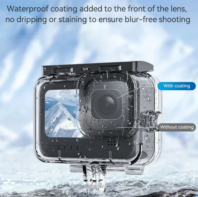 TELESIN Wasserdichtes Gehäuse für GoPro Hero11 Black / HERO10 Black / HERO9 Black, beschlagfrei, für alle Tauchsituationen geeignet.