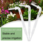 10 Stück FR-258 4/7mm Kapillar Transparent Gebogene Tropfpfeil Gartenbau Mikrosprüher Bewässerungspfeil