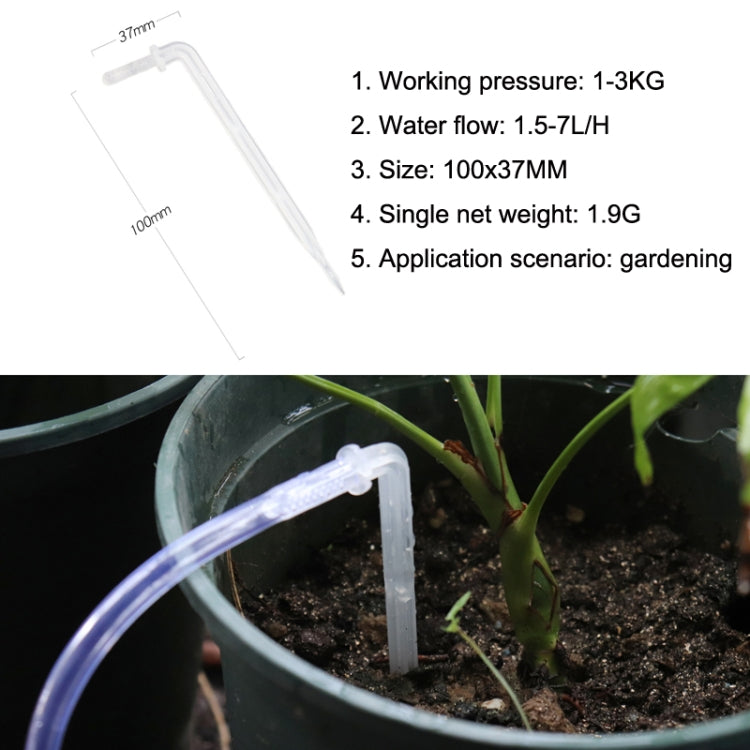 10 Stück FR-258 4/7mm Kapillar Transparent Gebogene Tropfpfeil Gartenbau Mikrosprüher Bewässerungspfeil