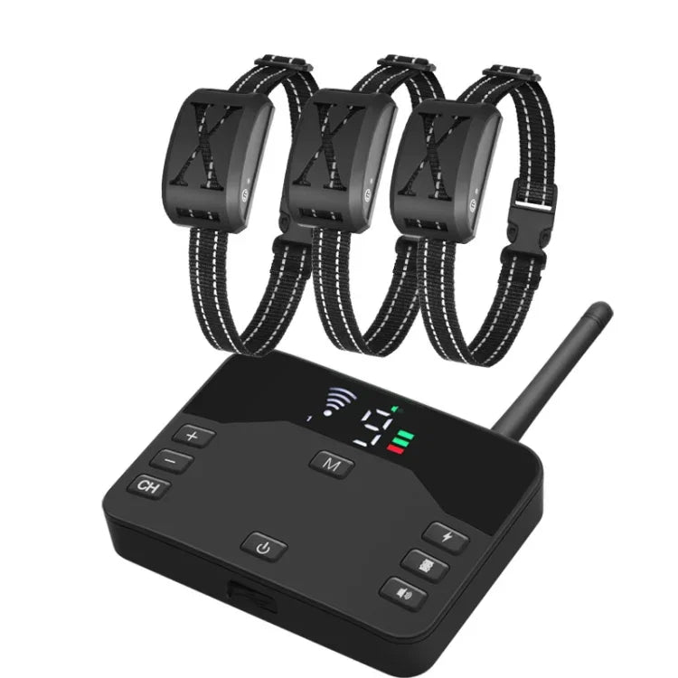 2-in-1 Elektrischer Hundezaun &amp; Ferntrainingshalsband mit einstellbarer Vibrations- und Schockfunktion, für 1 Hund, für 2 Hunde, für 3 Hunde