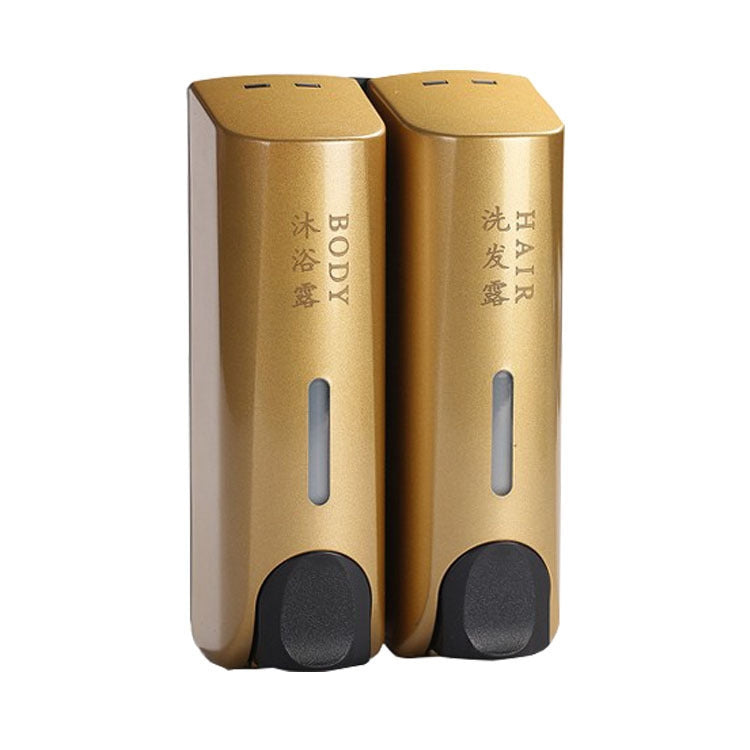 Runder wandmontierter manueller Seifenspender, Shampoo-Flasche, Handwaschmittelspender, Duschgelspender, Doppelköpfe Weiß, Doppelköpfe Golden, Doppelköpfe Matt, Dreiköpfe Golden