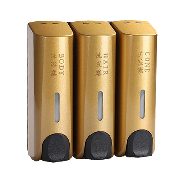 Runder wandmontierter manueller Seifenspender, Shampoo-Flasche, Handwaschmittelspender, Duschgelspender, Doppelköpfe Weiß, Doppelköpfe Golden, Doppelköpfe Matt, Dreiköpfe Golden