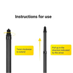 Unsichtbarer Selfie-Stick aus Kohlefaser, ausziehbar, für Insta360 / DJI Action / GoPro / Xiao Yi Sportkameras, 1,5 m, 3 m, 5 m