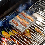 Hot Dog Würstchen Grill Edelstahl Holzgriff BBQ Rost Küchenhelfer, Hot Dog Würstchen Grill