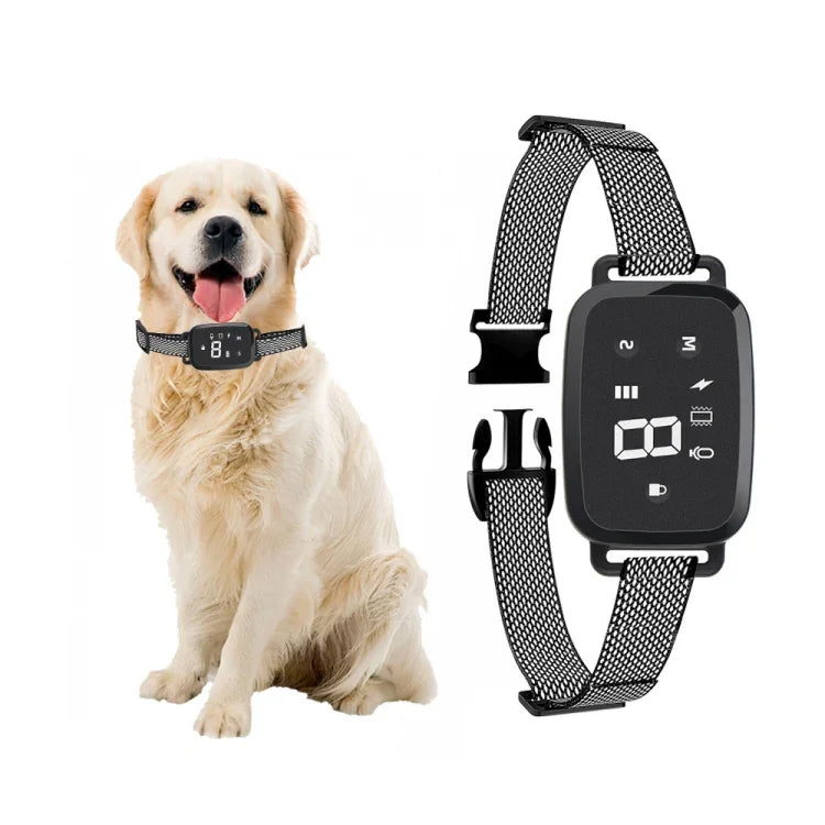 PT221 Intelligentes automatisches elektrisches Schlaghalsband mit digitalem Touchscreen, wiederaufladbar, wasserdicht, Hundetrainer, Stoppt Bellen, 3 Trainingsmodi