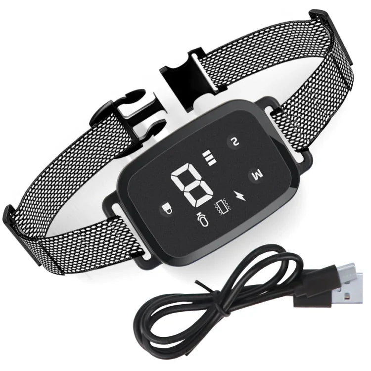 PT221 Intelligentes automatisches elektrisches Schlaghalsband mit digitalem Touchscreen, wiederaufladbar, wasserdicht, Hundetrainer, Stoppt Bellen, 3 Trainingsmodi