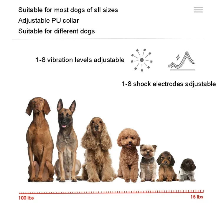 PT221 Intelligentes automatisches elektrisches Schlaghalsband mit digitalem Touchscreen, wiederaufladbar, wasserdicht, Hundetrainer, Stoppt Bellen, 3 Trainingsmodi