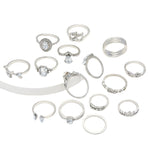 15 Stk./Set Wassertropfen Herz Hohl Diamant Gelenkring, 15 Stk./Set 4869