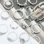 15 Stk./Set Wassertropfen Herz Hohl Diamant Gelenkring, 15 Stk./Set 4869
