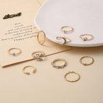 10 Stk./Set Mond Stern Blätter Herz Strass Knöchelring, 10 Stk./Set 5900