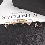 17-teiliges Set Boho Legierungsring mit Diamanten