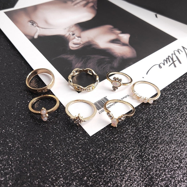 17-teiliges Set Boho Legierungsring mit Diamanten