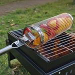 Upgrade Mit Griff BBQ Käfig Edelstahl Grillkorb, 30cm+Griff 18cm