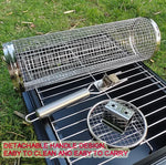 Upgrade Mit Griff BBQ Käfig Edelstahl Grillkorb, 30cm+Griff 18cm