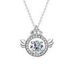 XMA017 Moissanit Diamant Halskette 925 Sterlingsilber Kronenanhänger Verschlusskette, XMA017