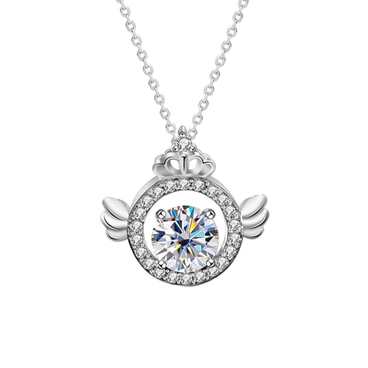 XMA017 Moissanit Diamant Halskette 925 Sterlingsilber Kronenanhänger Verschlusskette, XMA017