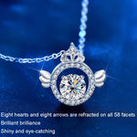 XMA017 Moissanit Diamant Halskette 925 Sterlingsilber Kronenanhänger Verschlusskette, XMA017