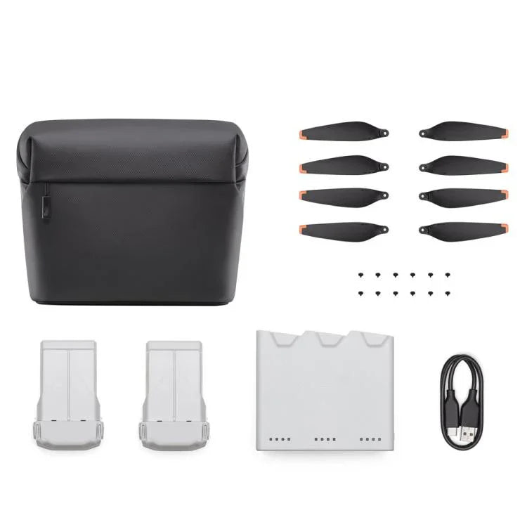 Das Original Fly More Kit Plus für DJI Mini 3 Pro enthält 3850 mAh Akkus, Propeller und Ladestation.