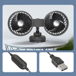 F6026 Large Suction Cup Vehicle-Mounted Double-Head Fan, F6026 USB, F6026 Cigarette Lighter with USB
