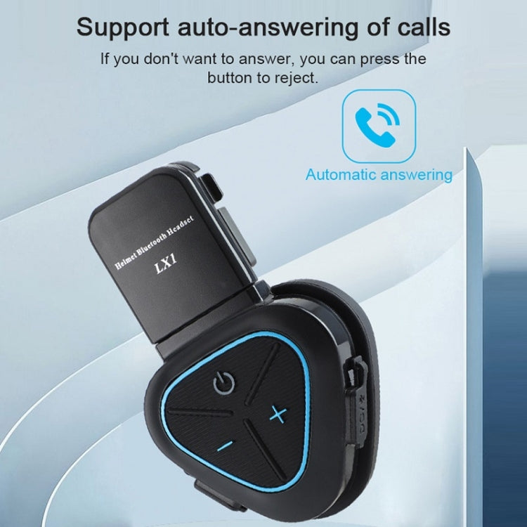 LX1 Motorrad Halbhelm Wasserdichtes kabelloses 5.3 Bluetooth Headset, Englisch