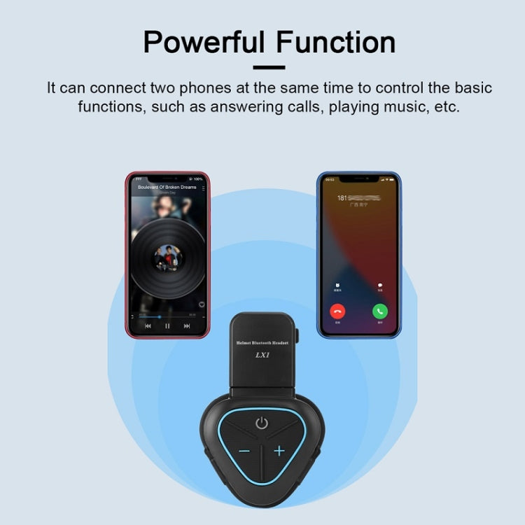 LX1 Motorrad Halbhelm Wasserdichtes kabelloses 5.3 Bluetooth Headset, Englisch