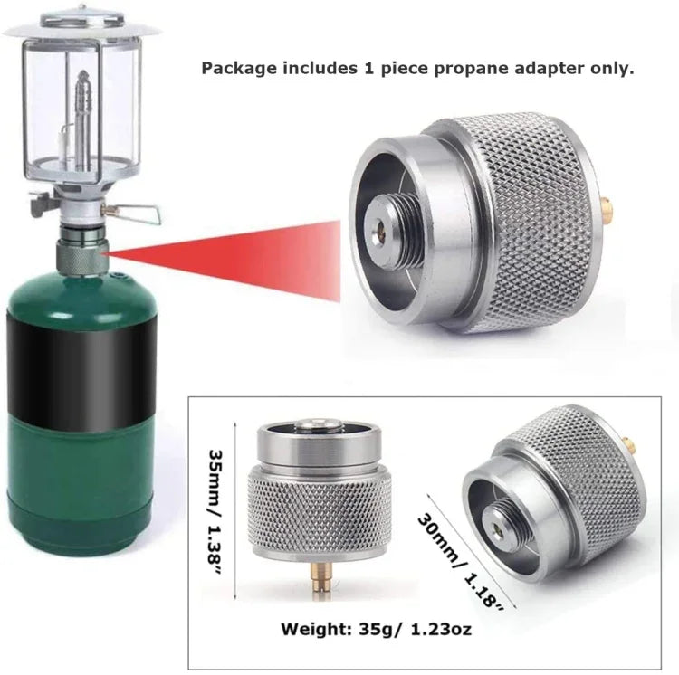 Tragbarer Campingkocher Propanflaschenadapter Amerikanischer Standard Gasbrenner Konversionskopf, Amerikanischer Standard Gasbrenner