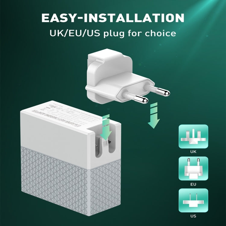 LDNIO A2620C 65W Universal Handy-/Tablet-Ladegerät Type-C/USB-C Port Schnellladegerät, 65W EU Stecker, 65W UK Stecker, 65W US Stecker