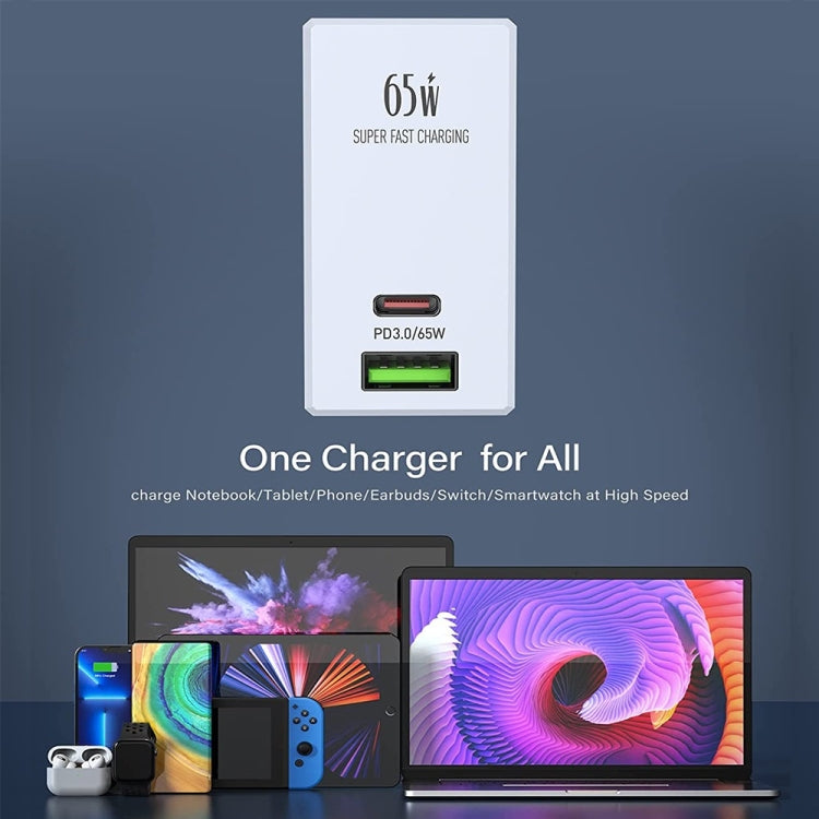 LDNIO A2620C 65W Universal Handy-/Tablet-Ladegerät Type-C/USB-C Port Schnellladegerät, 65W EU Stecker, 65W UK Stecker, 65W US Stecker