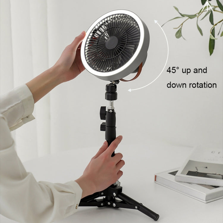 ZK-01 7 Zoll Outdoor Camping LED Licht Stativ Ventilator Tragbare Multifunktionale Powerbank Hängender Ventilator
