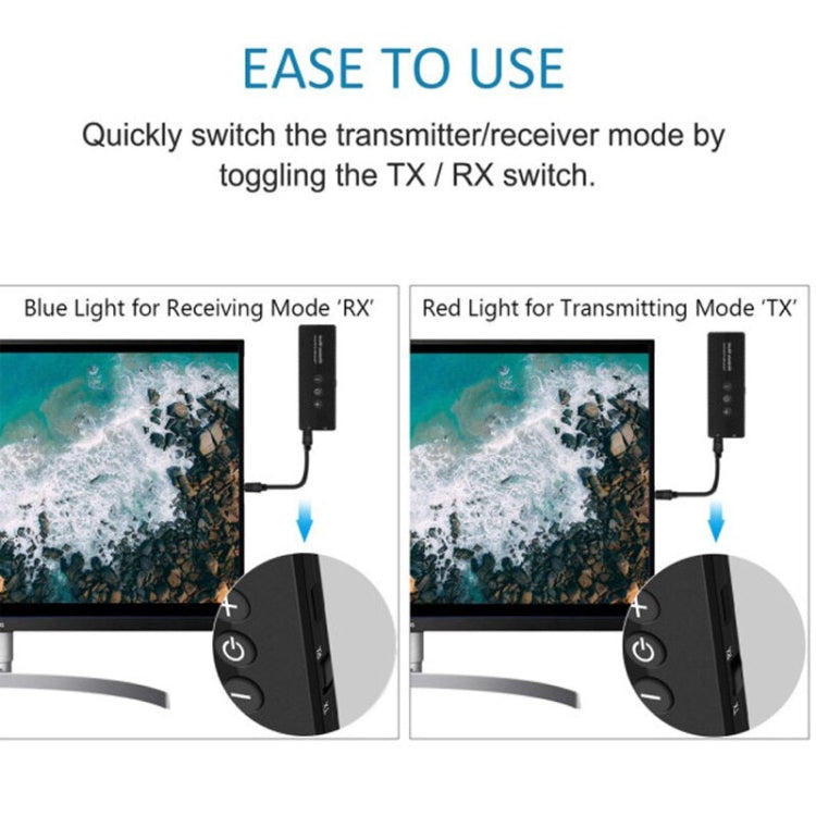 3-in-1 Bluetooth 5.0 Adapter TV Computer Kabelloser Audio-Empfänger Sender, ZF-360