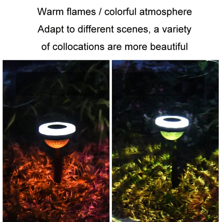 Outdoor Solar-LED-Erdspießleuchte mit doppelter Lichtquelle, JG04801 Farblicht, JG04802 Farblicht, JG04803 Flamme, JG04804 Flamme