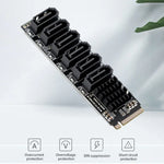 M.2 M-EKY PCIE 3.0 zu SATA 6G Übertragungs-Erweiterungskarte, 6-Port-Festplatten-Erweiterungskarte, 6-Port