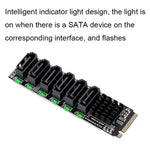 M.2 M-EKY PCIE 3.0 zu SATA 6G Übertragungs-Erweiterungskarte, 6-Port-Festplatten-Erweiterungskarte, 6-Port