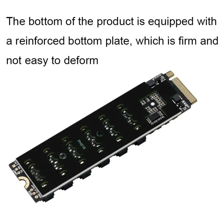 M.2 M-EKY PCIE 3.0 zu SATA 6G Übertragungs-Erweiterungskarte, 6-Port-Festplatten-Erweiterungskarte, 6-Port