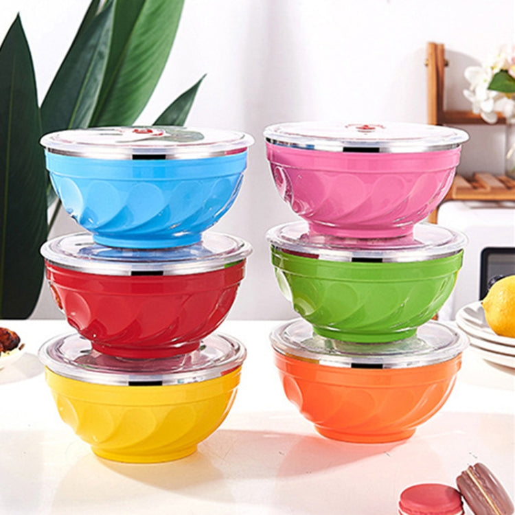 Doppelwandige Edelstahlschüssel mit Deckel, isolierte Reisschüssel für Kinder, 6er-Set 13cm, 6er-Set 15cm, 6er-Set 17cm
