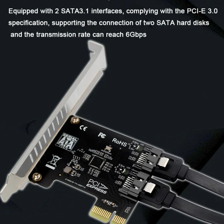 PCIE 2-Port SATA 3.0 Erweiterungskarte 6 Gbit/s Computer-Desktop-Gehäuse-Umrüstkarte