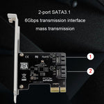 PCIE 2-Port SATA 3.0 Erweiterungskarte 6 Gbit/s Computer-Desktop-Gehäuse-Umrüstkarte