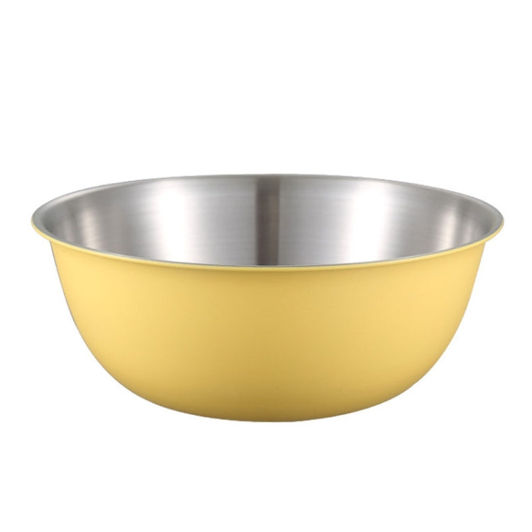 Schüssel aus Edelstahl 304 in Lebensmittelqualität, zum Rühren, für die Küche, zum Backen, als Gemüseschüssel, 19 cm (Gelb), 22 cm (Gelb), 24 cm (Gelb), 19 cm (Weiß), 22 cm (Weiß), 24 cm (Weiß)