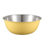 Schüssel aus Edelstahl 304 in Lebensmittelqualität, zum Rühren, für die Küche, zum Backen, als Gemüseschüssel, 19 cm (Gelb), 22 cm (Gelb), 24 cm (Gelb), 19 cm (Weiß), 22 cm (Weiß), 24 cm (Weiß)