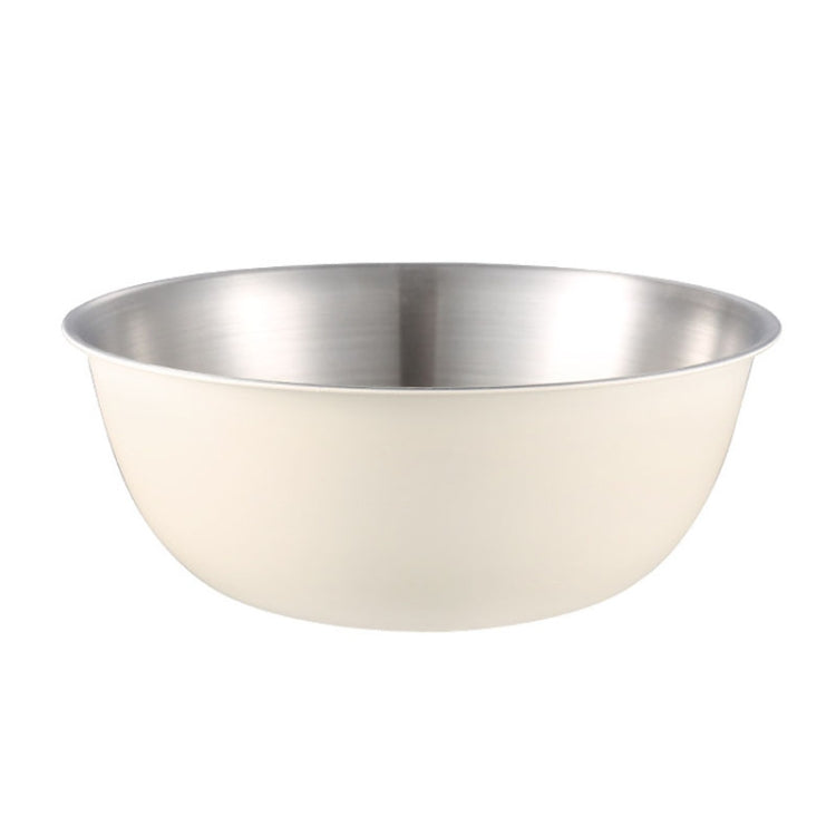 Schüssel aus Edelstahl 304 in Lebensmittelqualität, zum Rühren, für die Küche, zum Backen, als Gemüseschüssel, 19 cm (Gelb), 22 cm (Gelb), 24 cm (Gelb), 19 cm (Weiß), 22 cm (Weiß), 24 cm (Weiß)