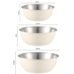 Schüssel aus Edelstahl 304 in Lebensmittelqualität, zum Rühren, für die Küche, zum Backen, als Gemüseschüssel, 19 cm (Gelb), 22 cm (Gelb), 24 cm (Gelb), 19 cm (Weiß), 22 cm (Weiß), 24 cm (Weiß)