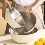 Schüssel aus Edelstahl 304 in Lebensmittelqualität, zum Rühren, für die Küche, zum Backen, als Gemüseschüssel, 19 cm (Gelb), 22 cm (Gelb), 24 cm (Gelb), 19 cm (Weiß), 22 cm (Weiß), 24 cm (Weiß)