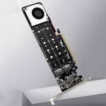 PCI-E x16 zu M.2 M-Key NVMe x4 SSD RAID-Array-Erweiterungsadapter, unterstützt 2242/2260/2280/22110, PH44Plus