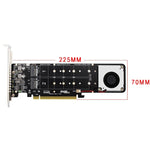 PCI-E x16 zu M.2 M-Key NVMe x4 SSD RAID-Array-Erweiterungsadapter, unterstützt 2242/2260/2280/22110, PH44Plus