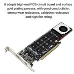PCI-E x16 zu M.2 M-Key NVMe x4 SSD RAID-Array-Erweiterungsadapter, unterstützt 2242/2260/2280/22110, PH44Plus