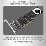 PCI-E x16 zu M.2 M-Key NVMe x4 SSD RAID-Array-Erweiterungsadapter, unterstützt 2242/2260/2280/22110, PH44Plus